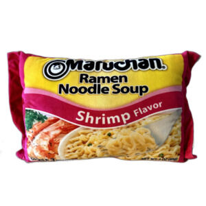ramen noodle soup maruchan shrimp stuffed plush throw pillow
